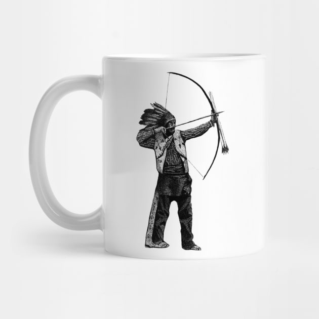 Native American warrior Indian Archer by Broken Line Design